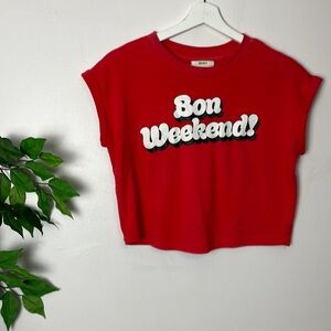 ❤️ FOREVER 21 bon weekend short cap muscle sleeve  sweatshirt t shirt top S ❤️